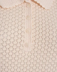 Sweater Polo with Scalloped Collar