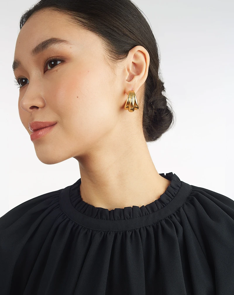 Fluted Multi Hoops | Gold