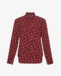 Long-Sleeve Button Down Burgundy Buds