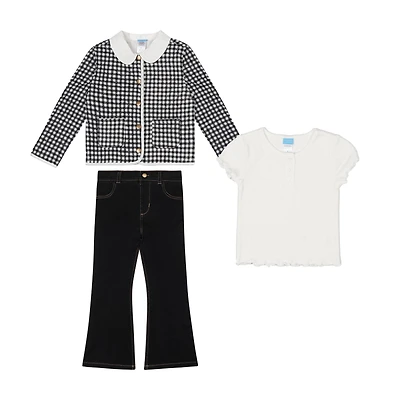 Girls' Top, Pant And Jacket Set