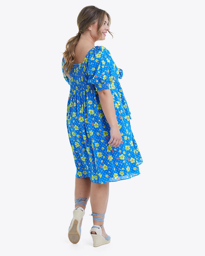 Jennifer Mini Dress Polka Dot Floral