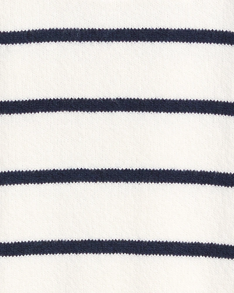 Striped Quarter Zip Sweater Mariner Stripe