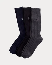 Ribbed Cotton-Blend Trouser Sock 3-Pack