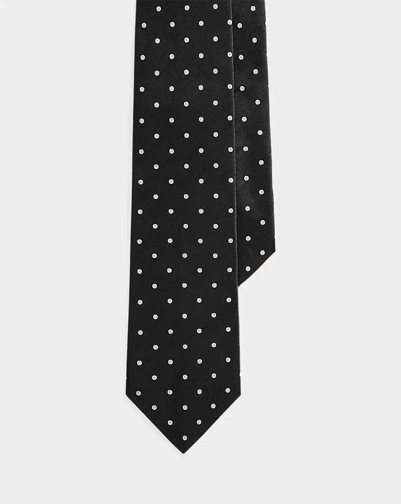 Polka-Dot Silk Satin Tie