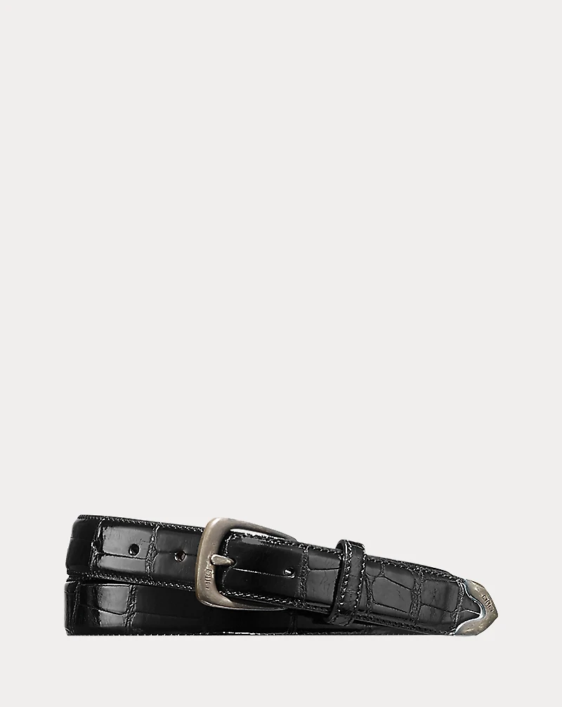 Sterling-Tipped Alligator Belt