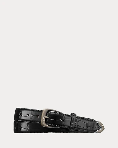 Sterling-Tipped Alligator Belt