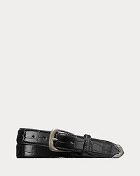 Sterling-Tipped Alligator Belt