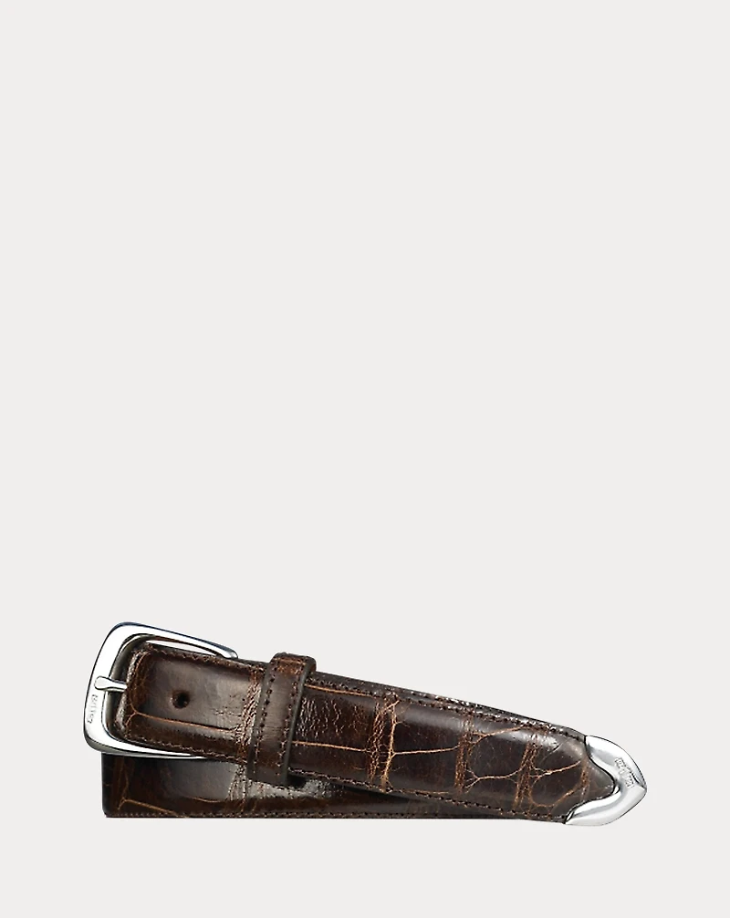 Sterling-Tipped Alligator Belt
