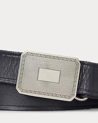 Engine-Turned Leather Belt