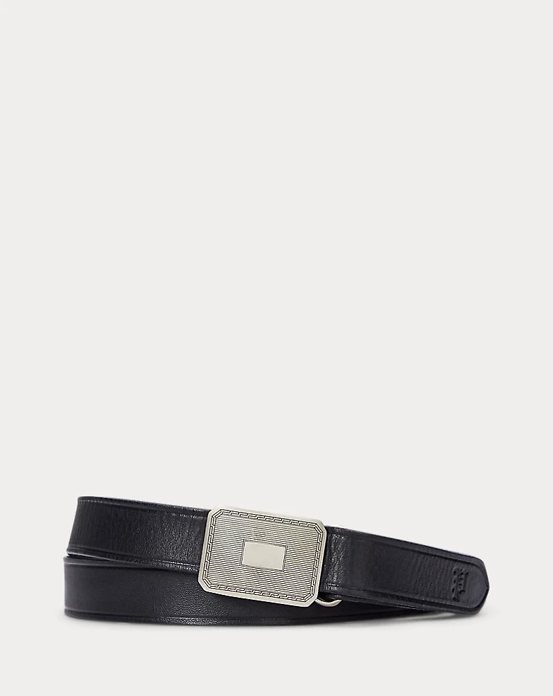 Engine-Turned Leather Belt