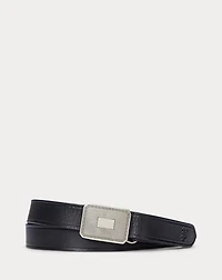 Engine-Turned Leather Belt