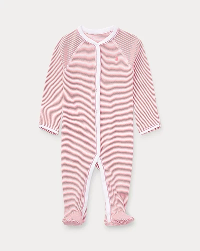 Striped Cotton Footed Coverall