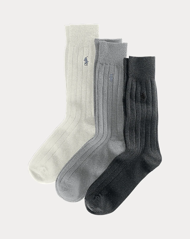 Ribbed Cotton-Blend Trouser Sock 3-Pack