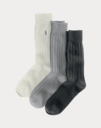 Ribbed Cotton-Blend Trouser Sock 3-Pack