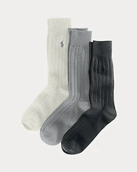 Ribbed Cotton-Blend Trouser Sock 3-Pack