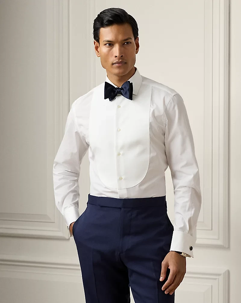 Piqué-Bib French Cuff Tuxedo Shirt