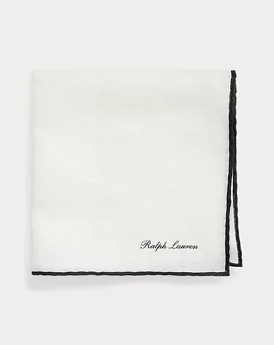Tipped Linen Pocket Square