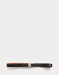 Slider-Buckle Leather Belt