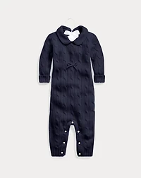 Cashmere Knit-Collar Coverall