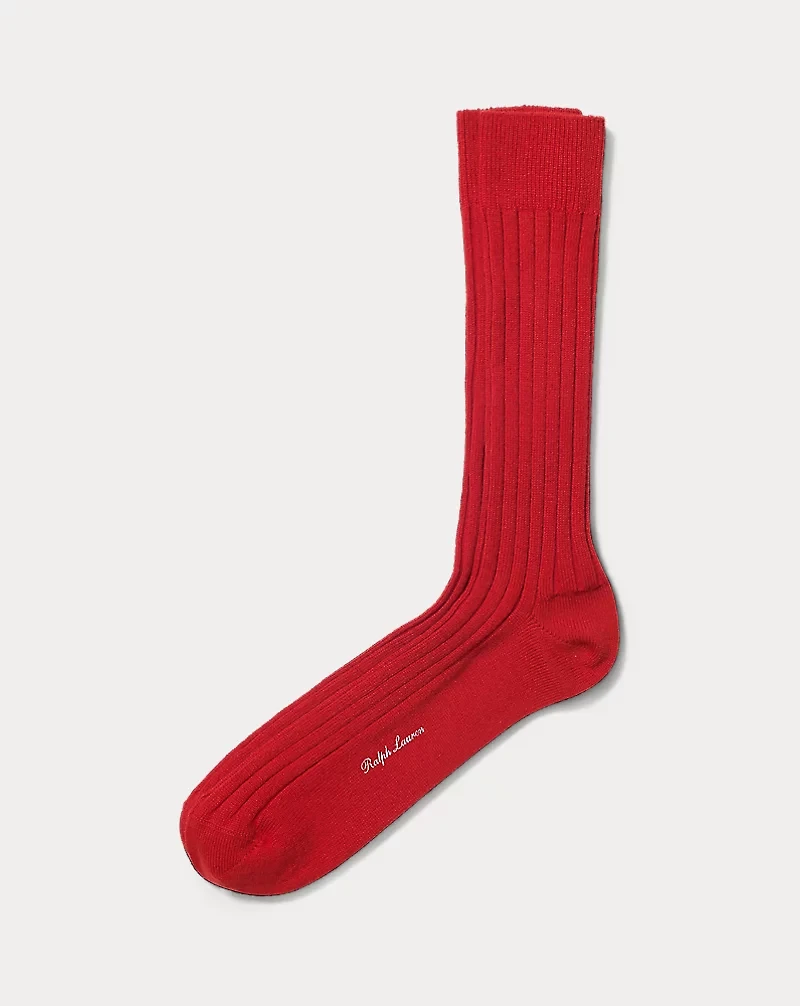 Rib-Knit Cashmere Sock