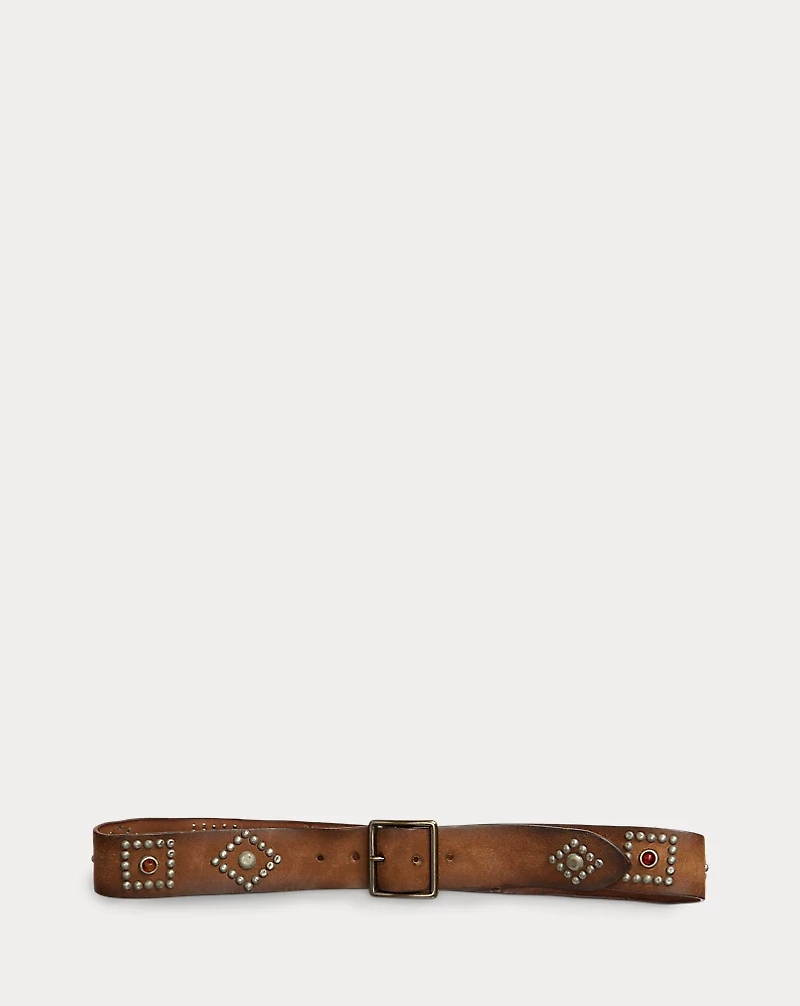 Studded Roughout Leather Belt