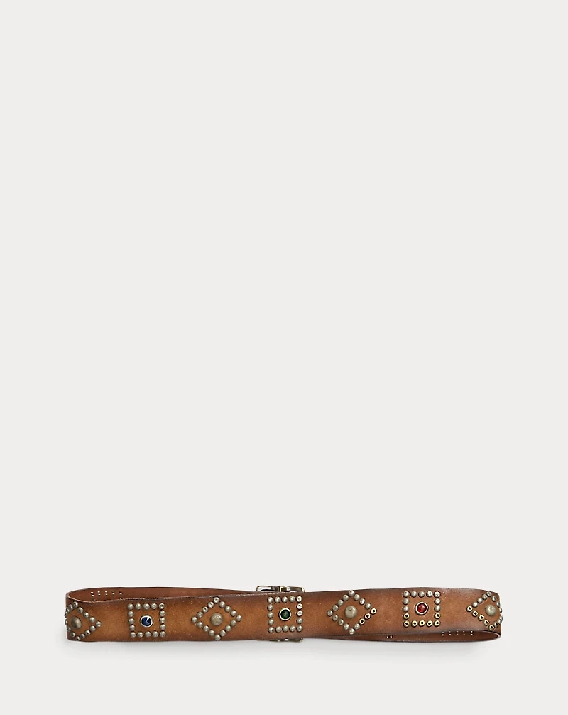Studded Roughout Leather Belt