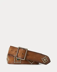 Studded Roughout Leather Belt