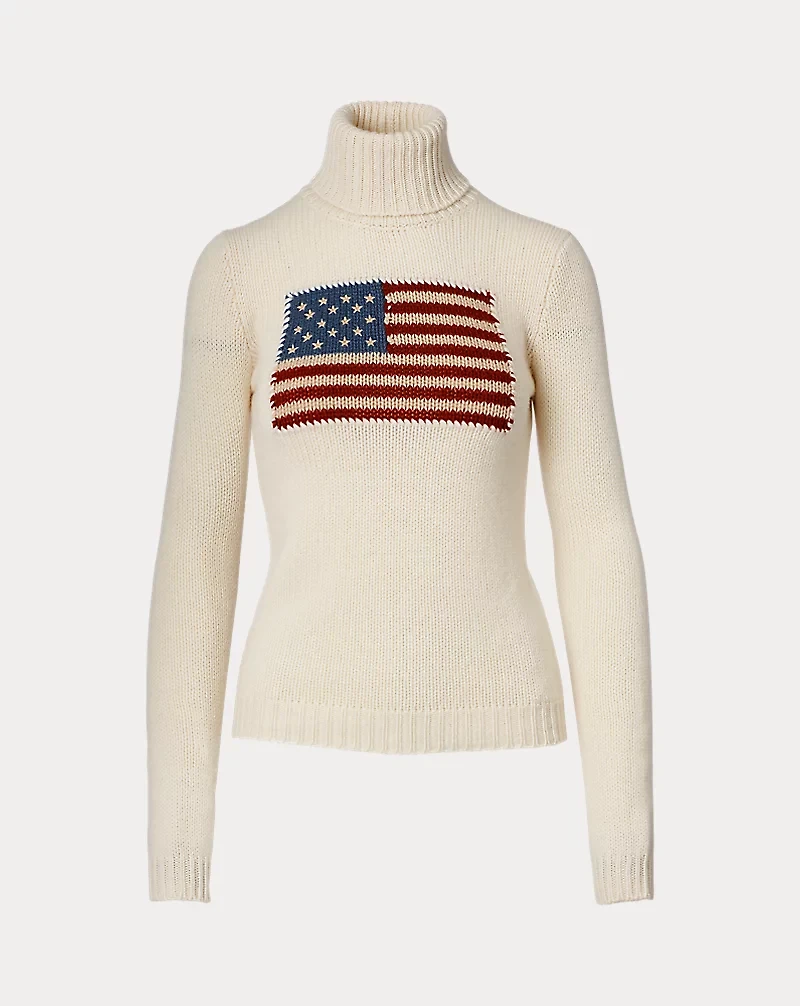 Flag Cashmere Turtleneck Sweater