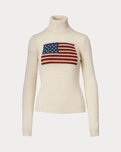 Flag Cashmere Turtleneck Sweater