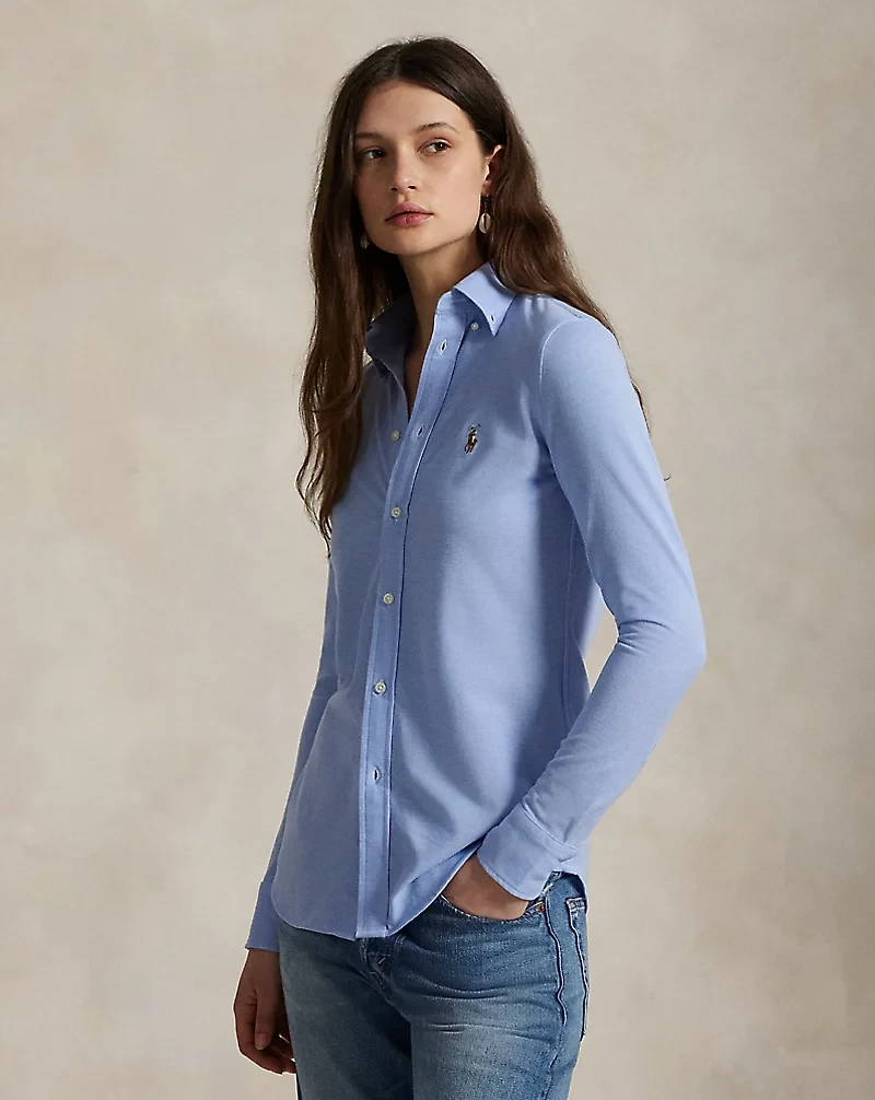 Slim Fit Knit Cotton Oxford Shirt