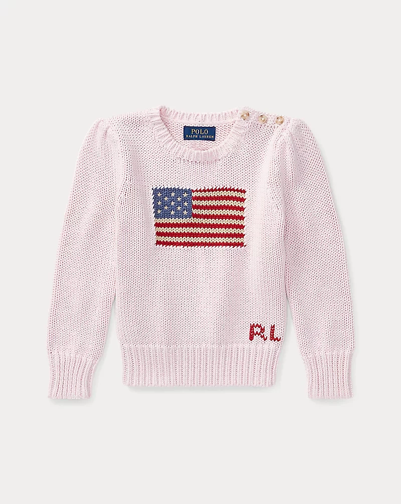 Flag Cotton Crewneck Sweater