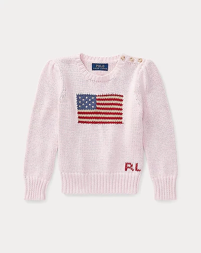 Flag Cotton Crewneck Sweater