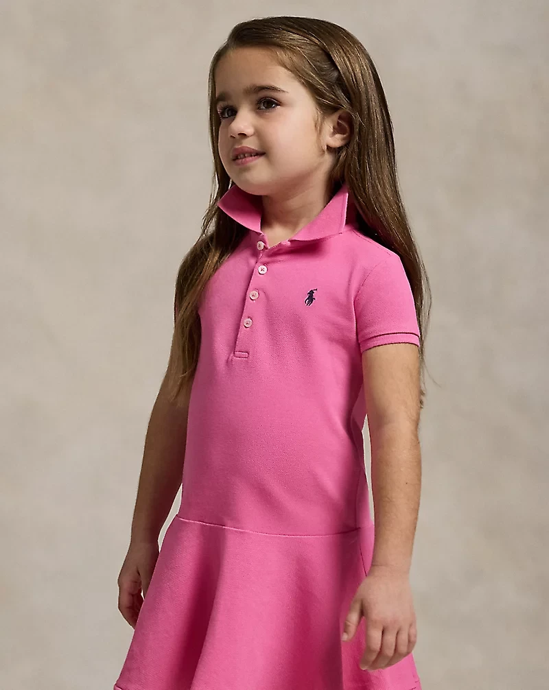 Stretch Mesh Polo Dress