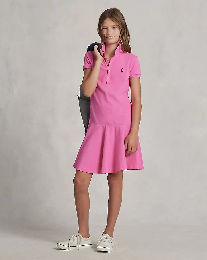 Stretch Mesh Polo Dress