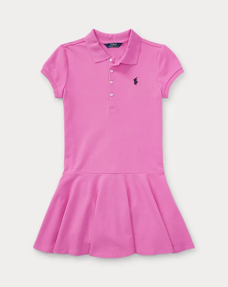 Stretch Mesh Polo Dress