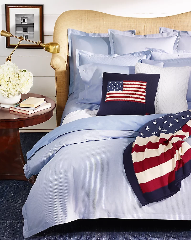 RL Flag Cotton Throw Blanket