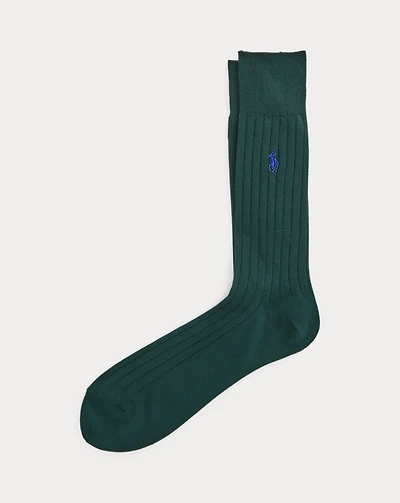 Ribbed Cotton Dress Socks