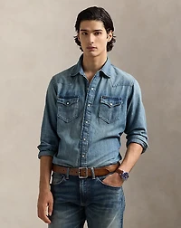 Slub Denim Western Shirt