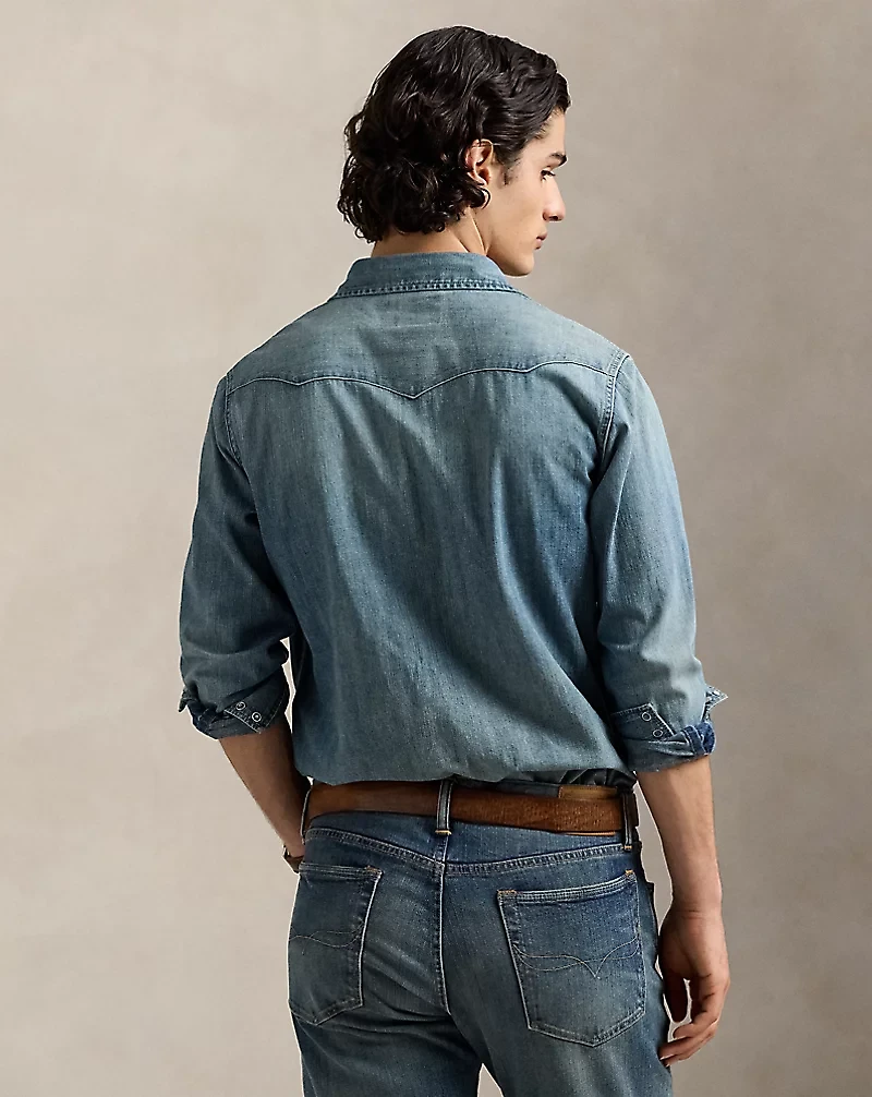 Slub Denim Western Shirt