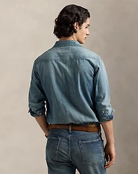 Slub Denim Western Shirt