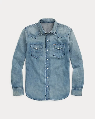 Slub Denim Western Shirt