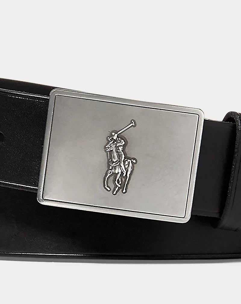 Pony Plaque Leather Belt