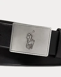 Pony Plaque Leather Belt