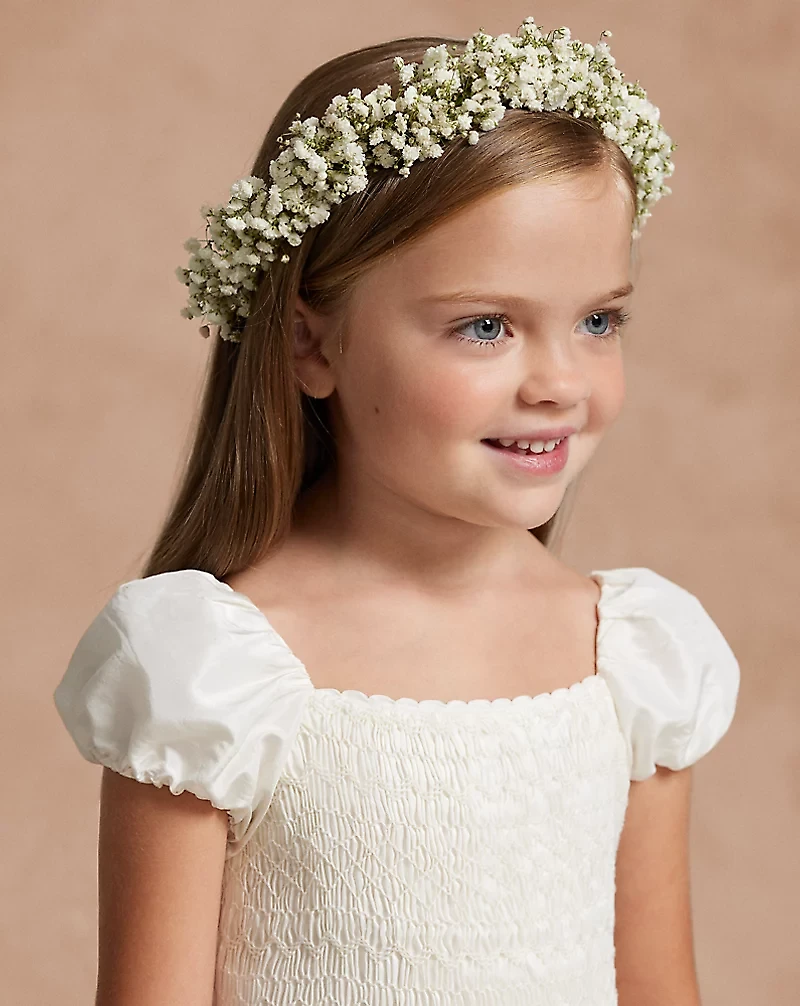 Smocked Silk Dress