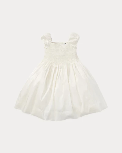 Smocked Silk Dress