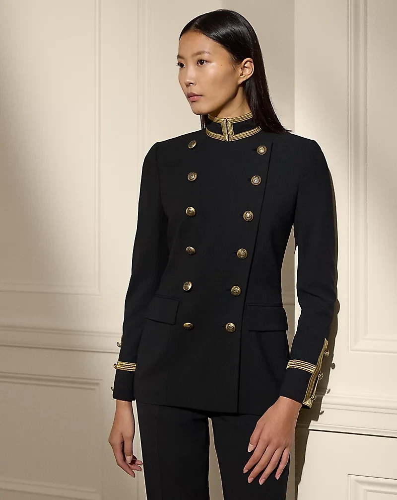 Double-Breasted Wool Crepe Jacket