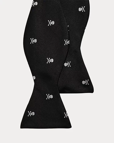 Skull-and-Bones Silk Bow Tie