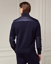 Ripstop-Panel Wool Full-Zip Sweater