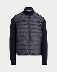 Ripstop-Panel Wool Full-Zip Sweater