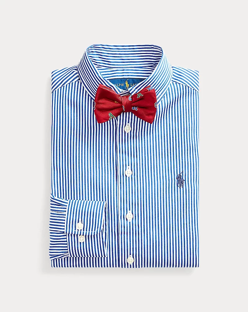 Slim Fit Striped Cotton Dress Shirt